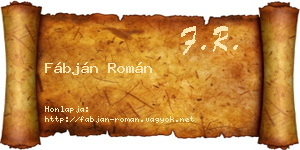 Fábján Román névjegykártya